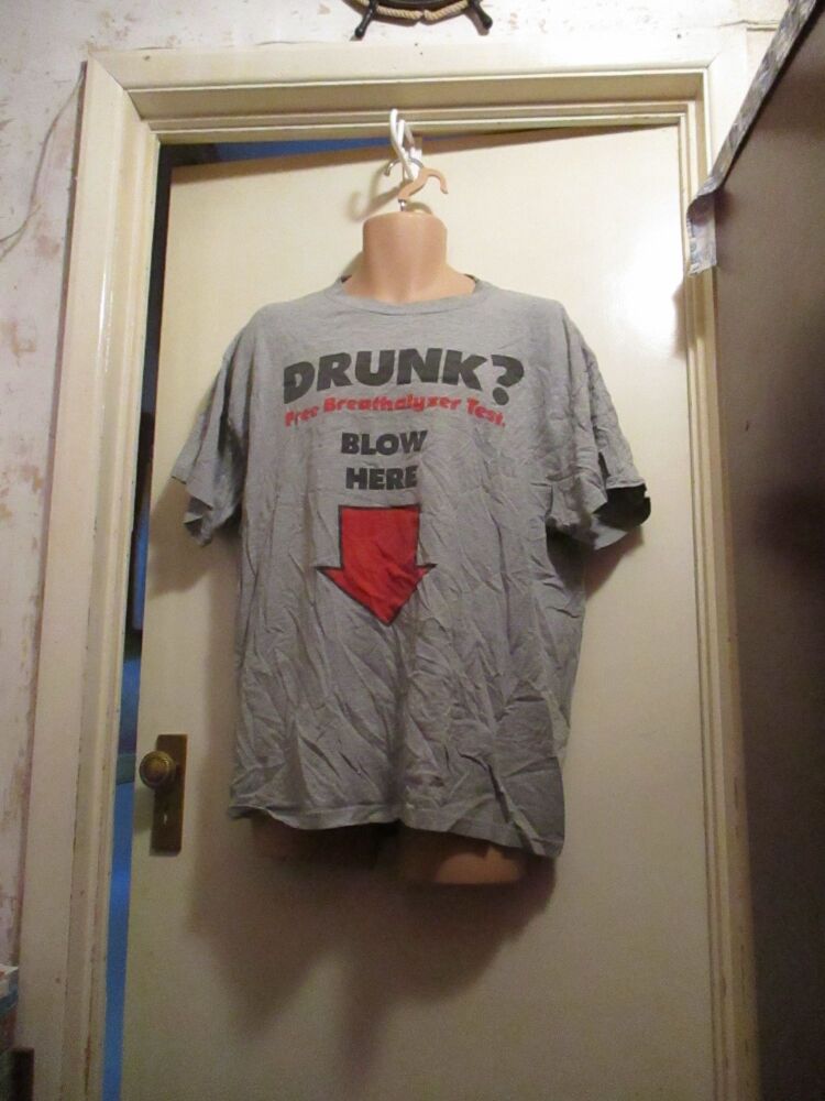 Delta Size XL Grey Novelty T-Shirt with rude message