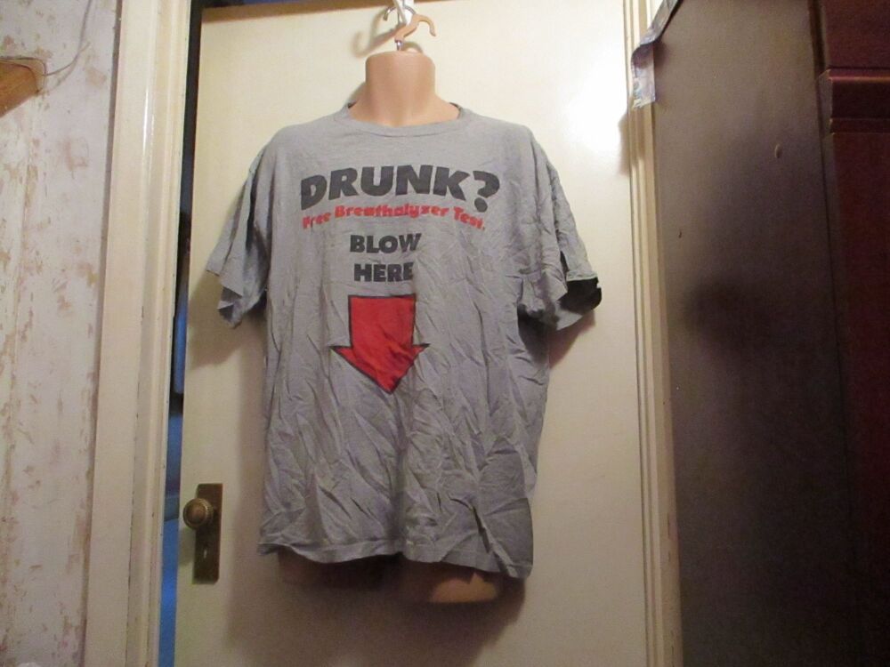Delta Size XL Grey Novelty T-Shirt with rude message