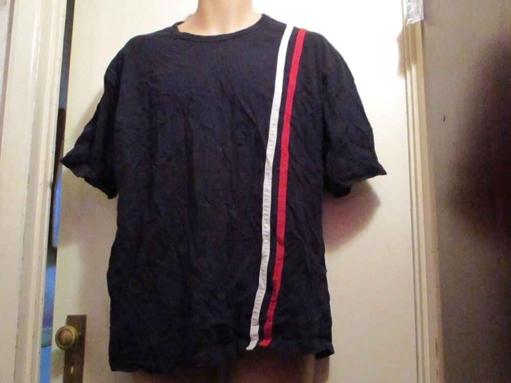 George Size XXL Dark Blue T-Shirt - Red White Design