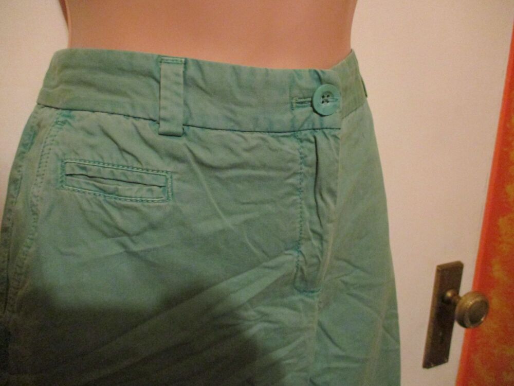 M&S Collection Trousers - Size 10 Green Coloured UK Short