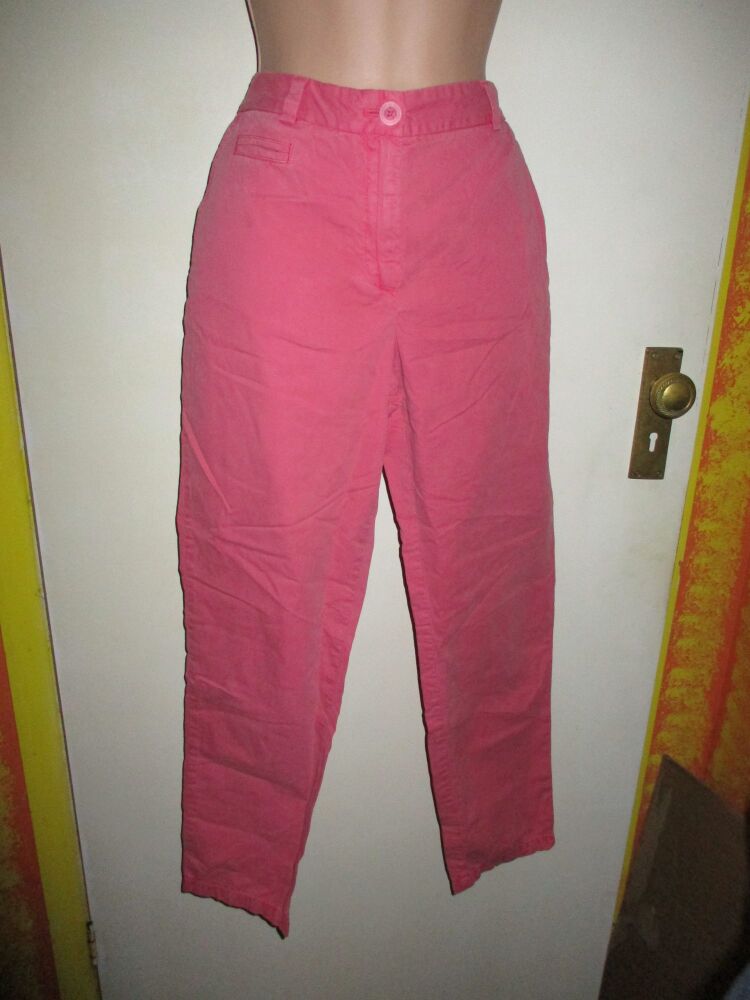 M&S Collection Trousers - Size 10 Pink Coloured UK Short