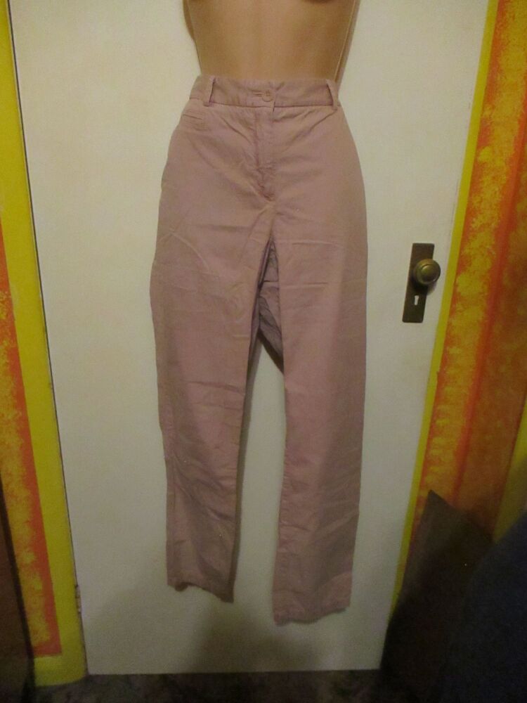 M&S Collection Trousers - Size 12 Dusted Pink Coloured