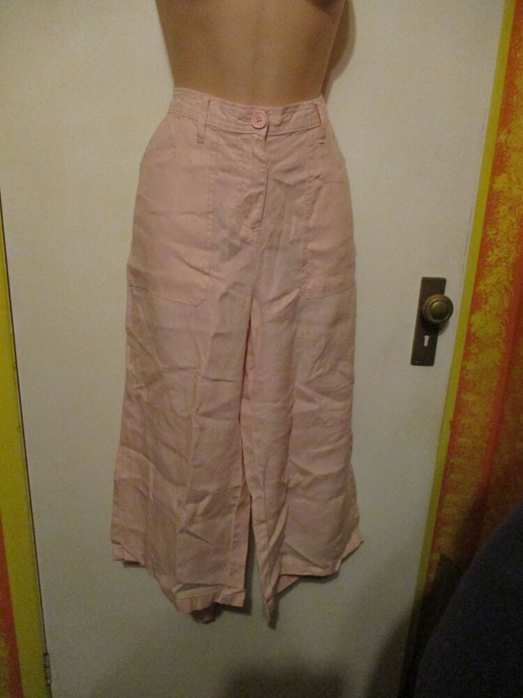 M&S Collection - Size 12 Pale Pink Coloured Cropped Trousers