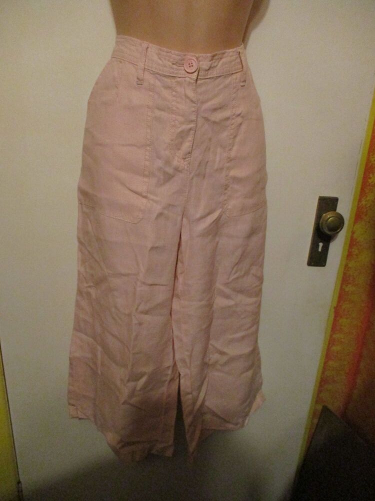 M&S Collection - Size 12 Pale Pink Coloured Cropped Trousers