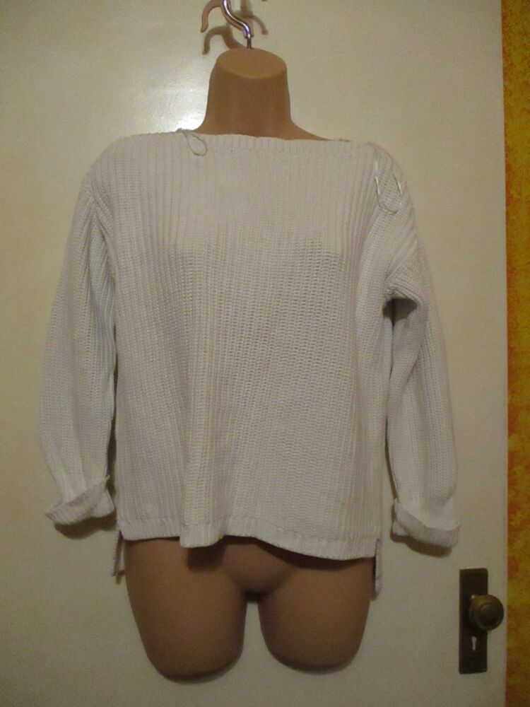 M&S Collection Size Unknown - Guesstimate 10-12 White Vanilla Knitted Jumper
