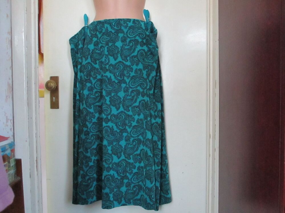 Classics - Dark Aqua Coloured Size 32/34 Evening Ladies Skirt Fully Elasticated