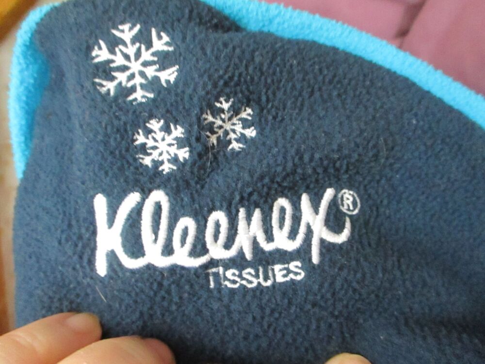 Kleenex Tissues Promotional Fleece Two Tone Blue Single Zip Up Sleeping Bag Snuggle Blanket