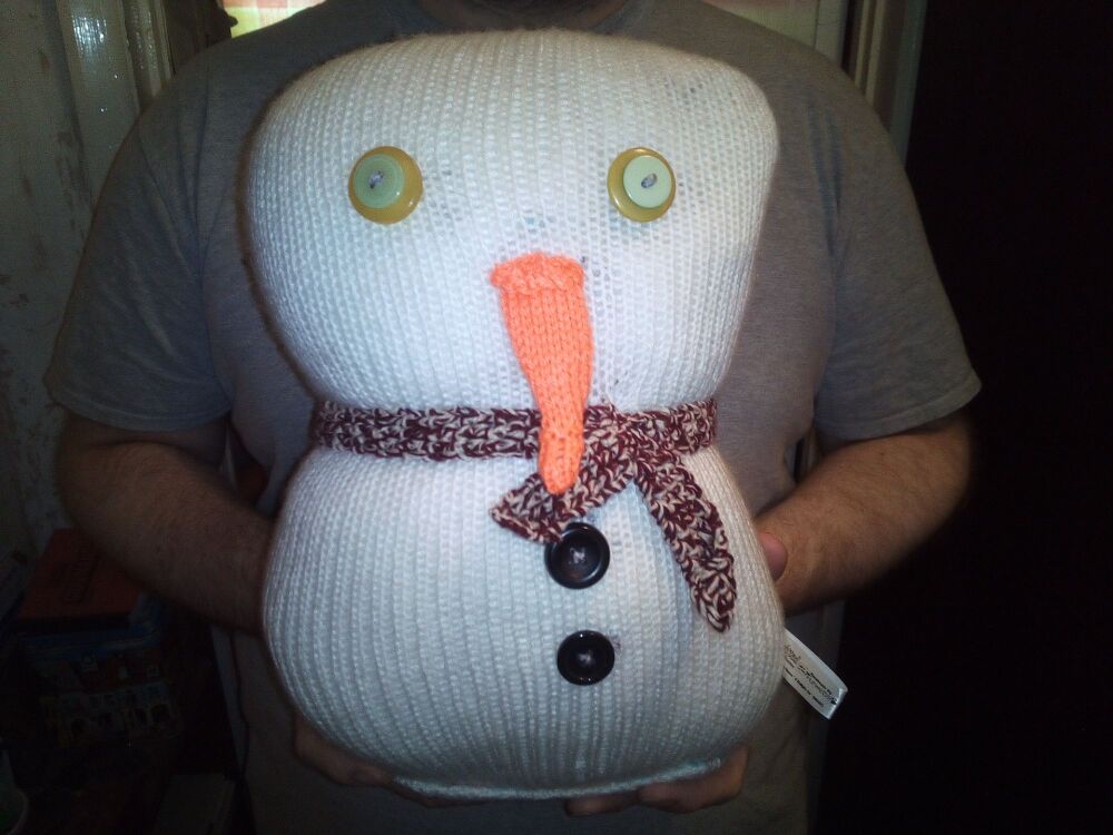 White with Yellow/Green Eyes Giant Snowman