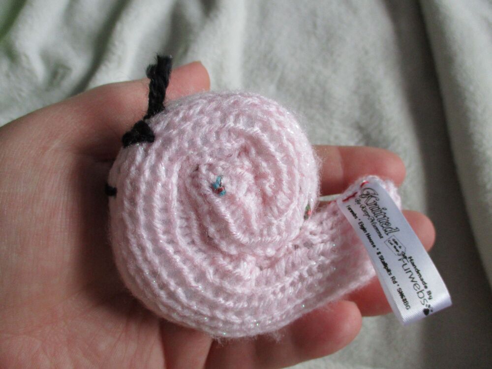Pale Pink Mini Snail Style #2 Knitted Soft Toy[CMLD23]