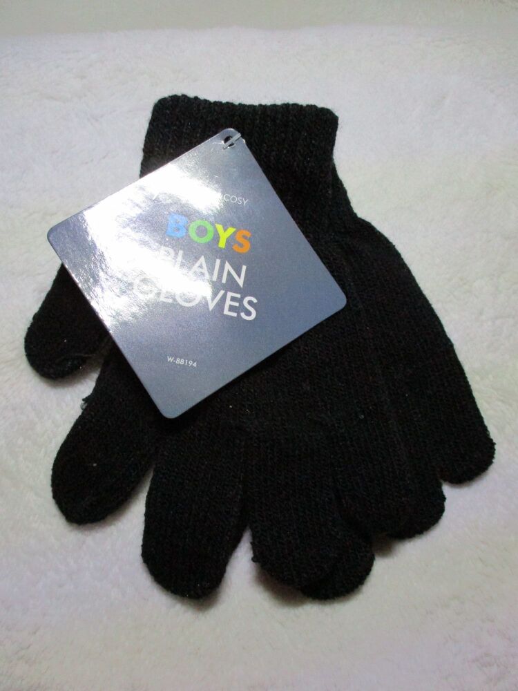 Black Kids Plain Magic Gloves