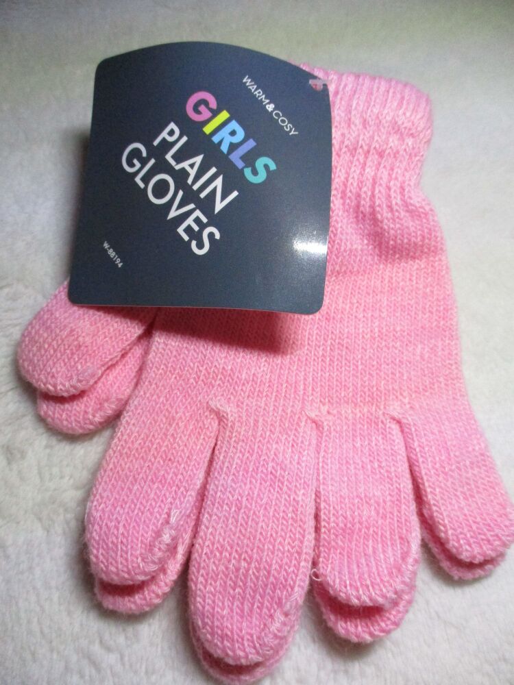 Pink Kids Plain Magic Gloves