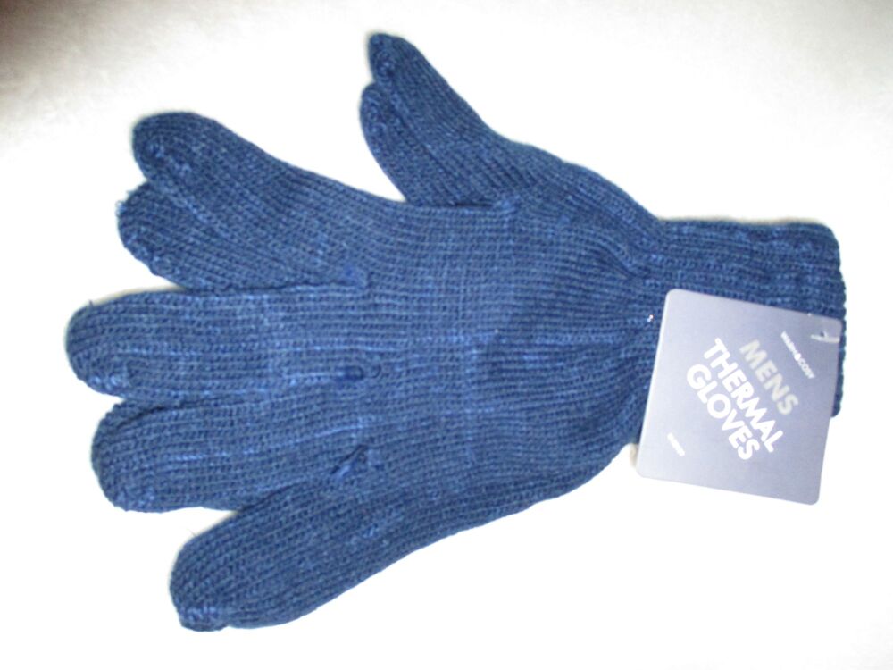 Blue Mens Thermal Gloves
