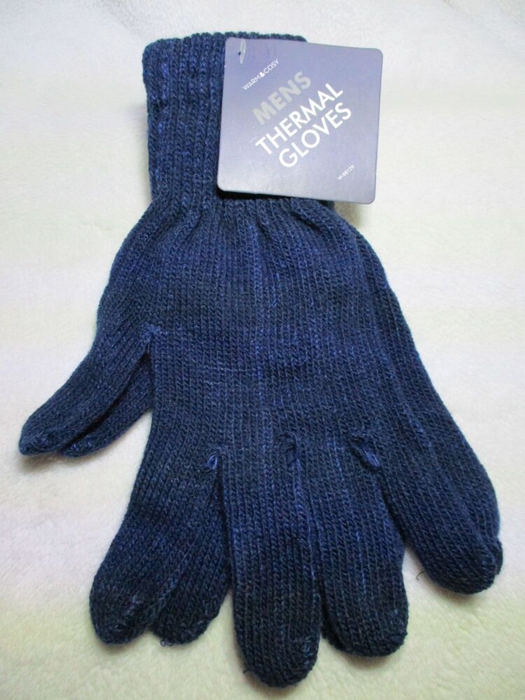 Blue Mens Thermal Gloves