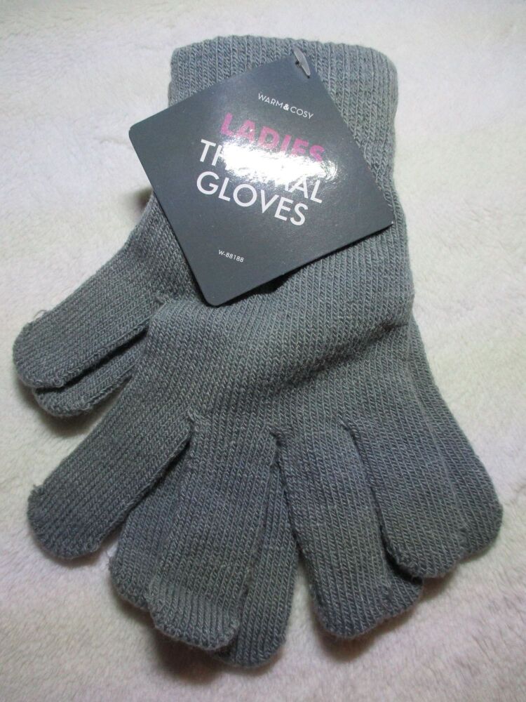 Grey Ladies Thermal Gloves