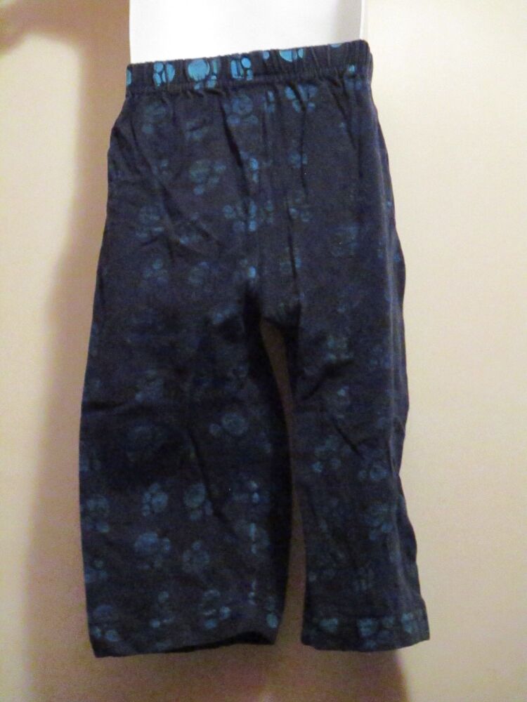 Wild About Animals Size 12-18 Months Navy Blue Trousers with Pawprints