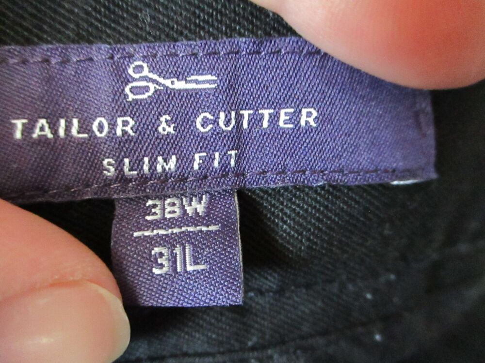 Black Suit Trousers - Tailor & Cutter 38W / 31L