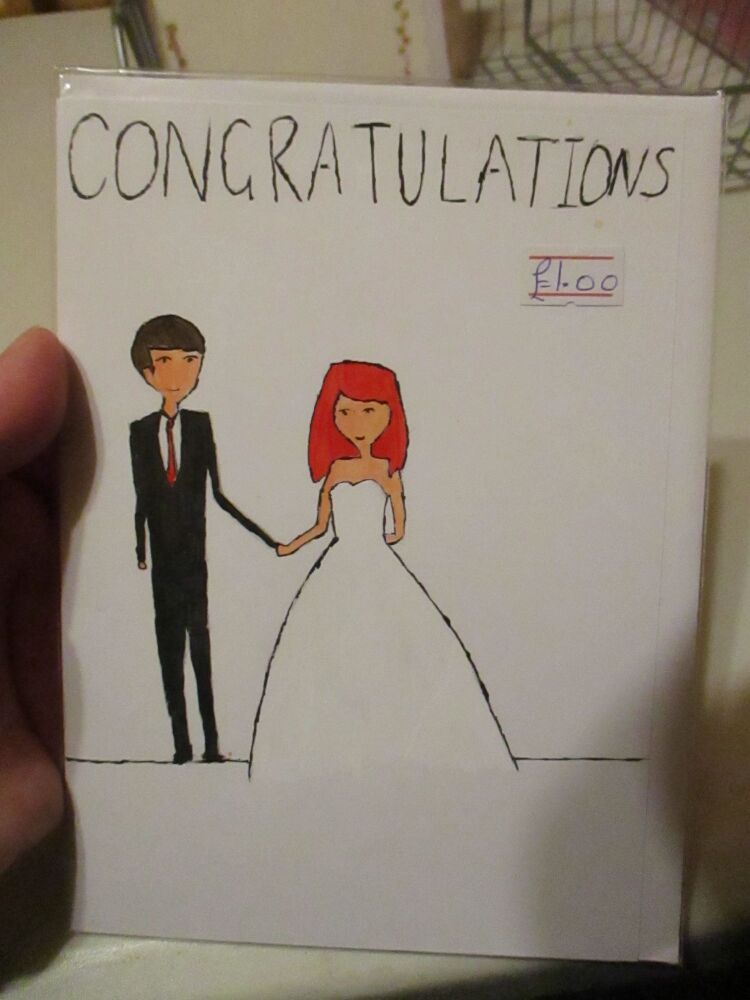 Congratulations - Wedding- Marriage White Card - [Blank]