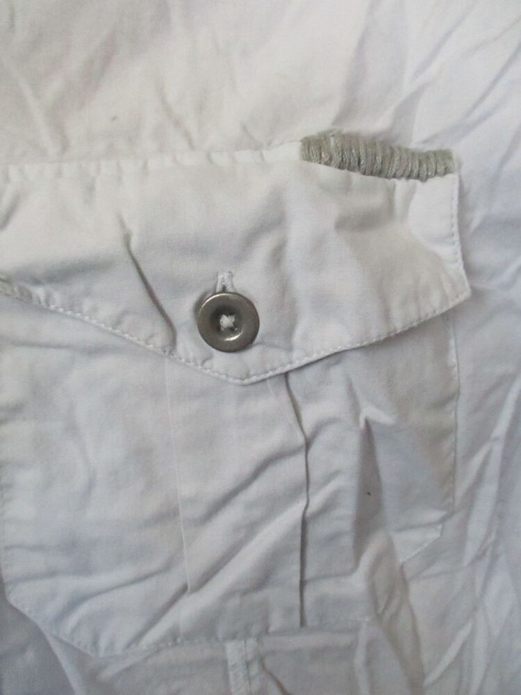 White with Grey Trim Petroleum Global Threads Short Sleeve Size XL Shirt