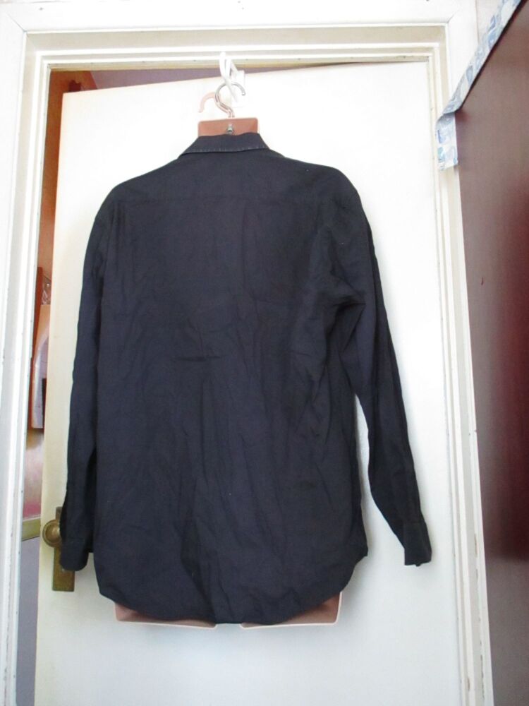 Black Zanto's Easy Care Long Sleeve 16.5" Collar Shirt