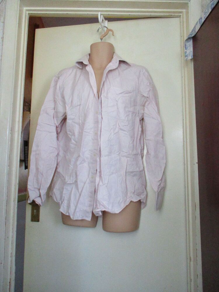 Next Pure Cotton Pale Salmon Tone Long Sleeved - Size 16.5" Collar Shirt