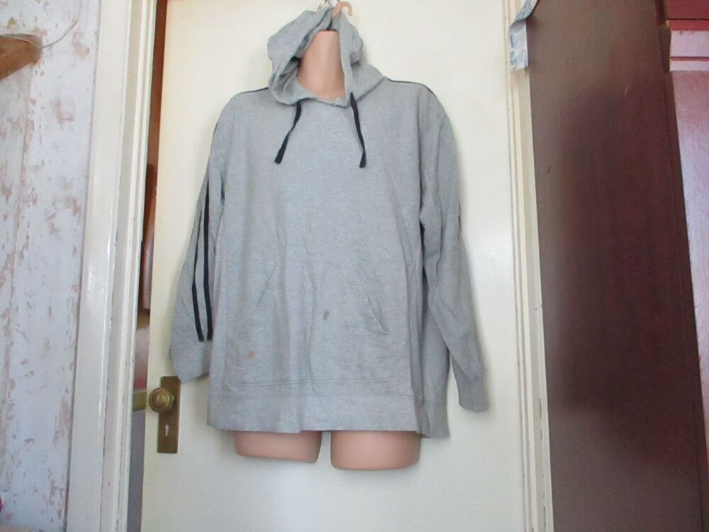 Next Loungewear Size Large Grey Hoodie - torn neck front and stained