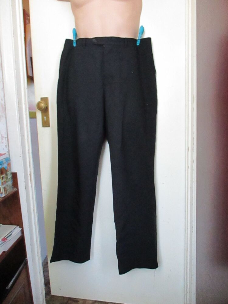 Black Springfield Size 36W / 31L Trousers - Slight torn ankle & seam