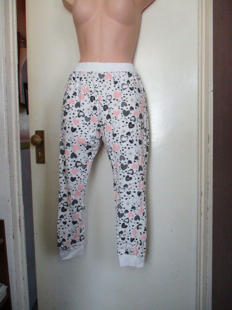 Florence & Fred Size 11-12 Years White Hearts Patterned Trousers