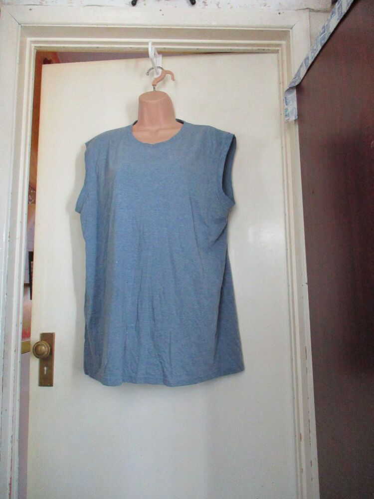 Casual Club - Light Blueish Grey Sleeveless Vest T-Shirt - Size XL