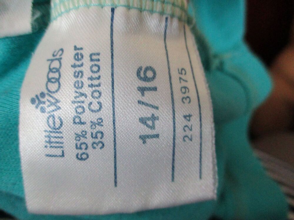 Teal Green Littlewoods Vintage Ladies Vest Top Size 14/16