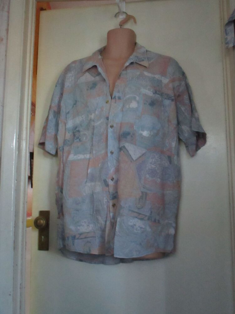 Casuals Vintage Faded Shapes Short Sleeve Shirt - Size XL
