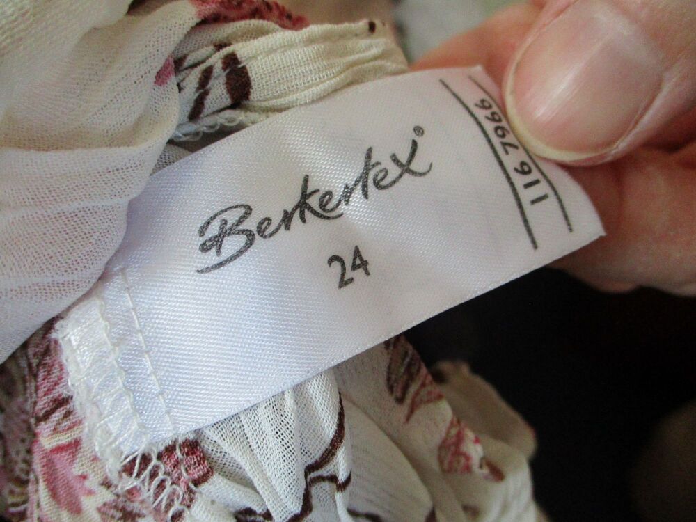 Berkertex Vintage Floral Shapes Long Sleeve Blouse Shirt - Size 24