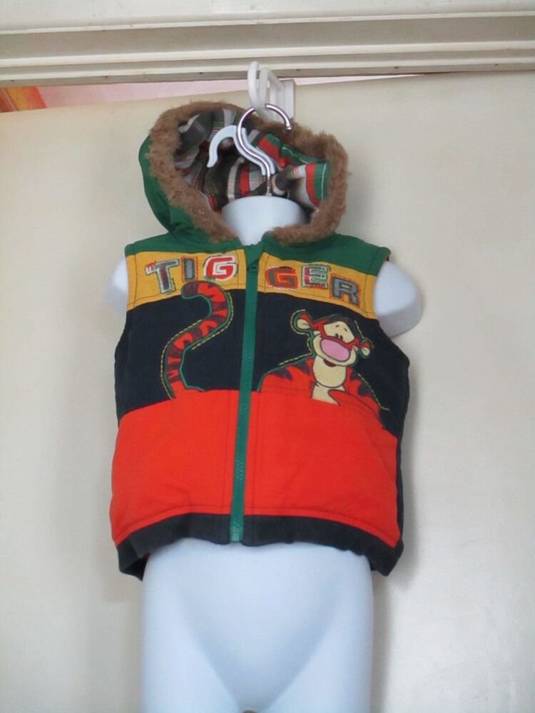 Disney Baby at George - Tigger Hooded Waistcoat Warmer Jacket - Size 18-24 