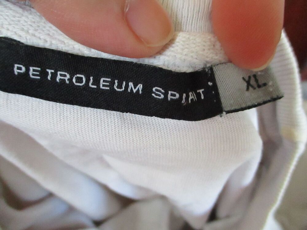 Petroleum Spirit - White T-Shirt - Size XL - Stained / Holes