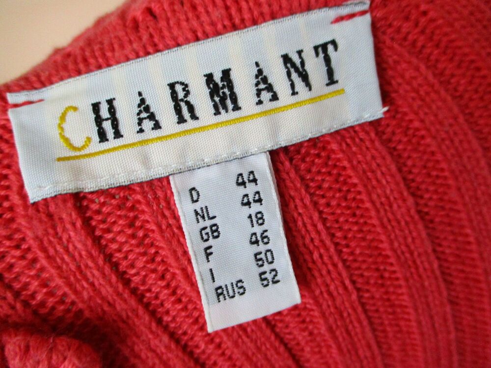 Charmant - Red Long Sleeved Knitted Top - Size 18