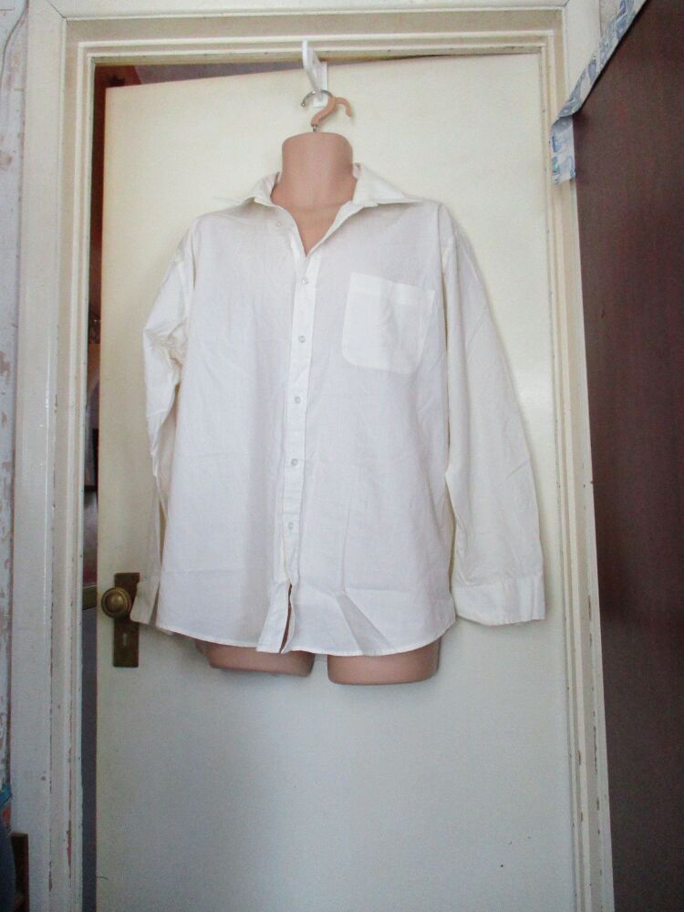 Act One - Cream Long Sleeved Shirt - Size 17.5" Collar - Stained