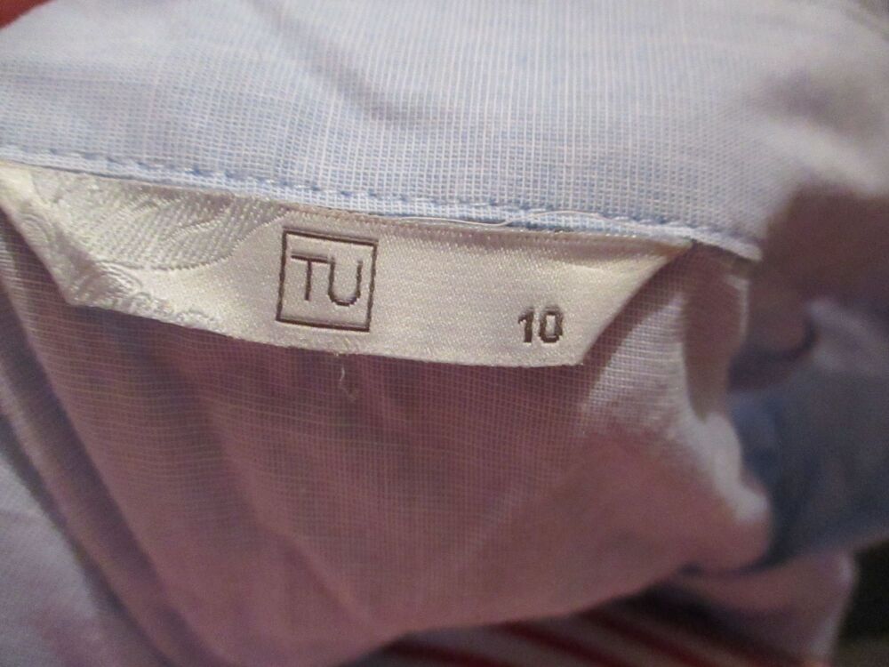 TU Pale Powder Blue Short Sleeved Blouse - Size 10