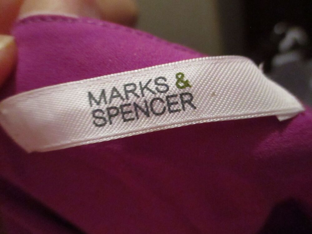 Marks & Spencer Purple Mix White Polka Dots Summer Dress - Size 10