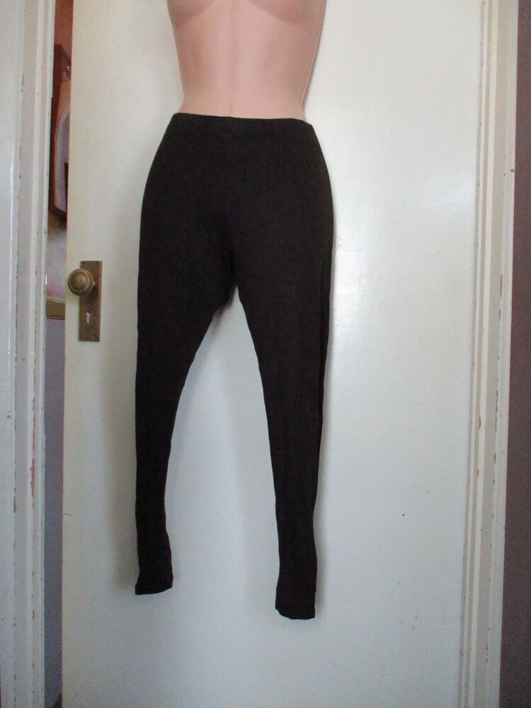 Next Brown Leggings with Zip Ankle Detail - Size 8