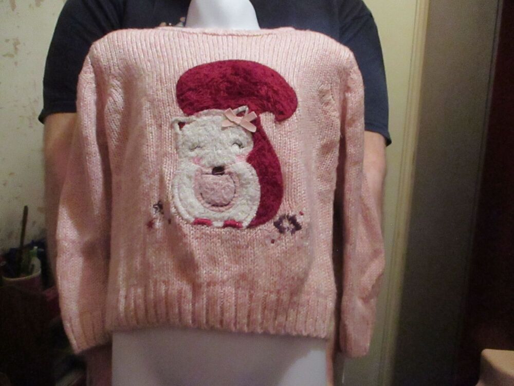 Florence & Fred - Pink Shimmery Squirrel Jumper - Size 4-5Yrs