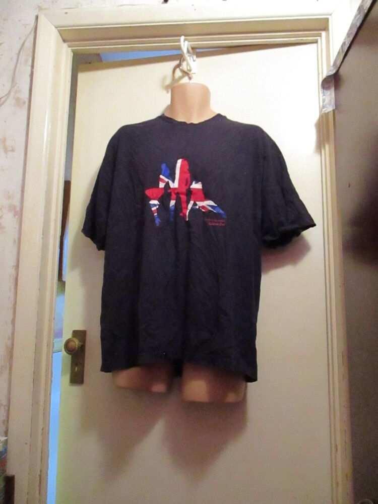 Navy Blue T-shirt with GB Flag Silhouetted Girls - Size & Brand Unknown