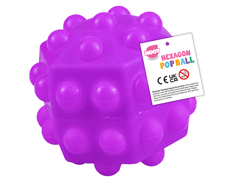 Purple Hexagonal Sensory Pop Ball Toy - Hoot