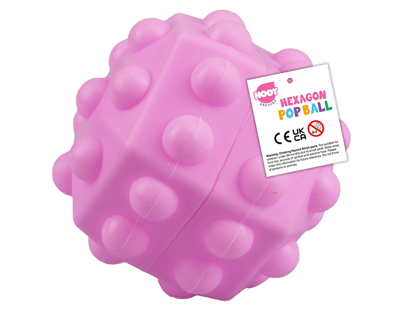 Pink Hexagonal Sensory Pop Ball Toy - Hoot