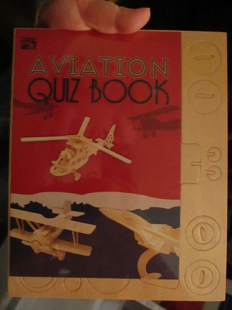 Brand New - Sealed - Wooden Aeroplane Aircraft and Quiz Book