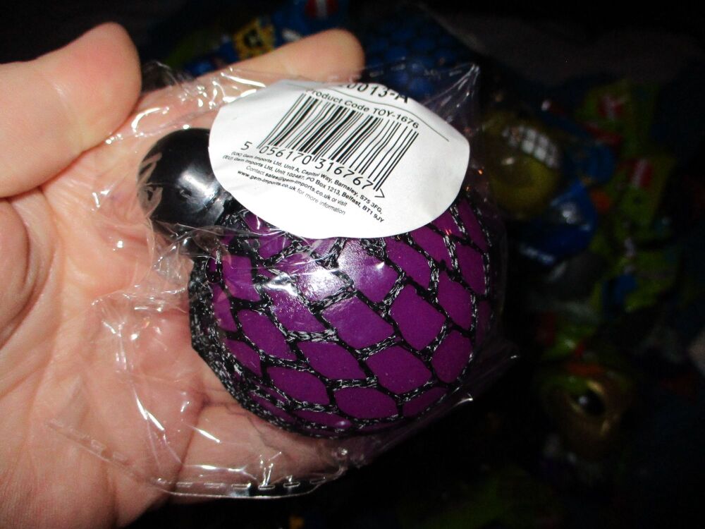 Purple Squishy Mesh Ball Toy - Hoot