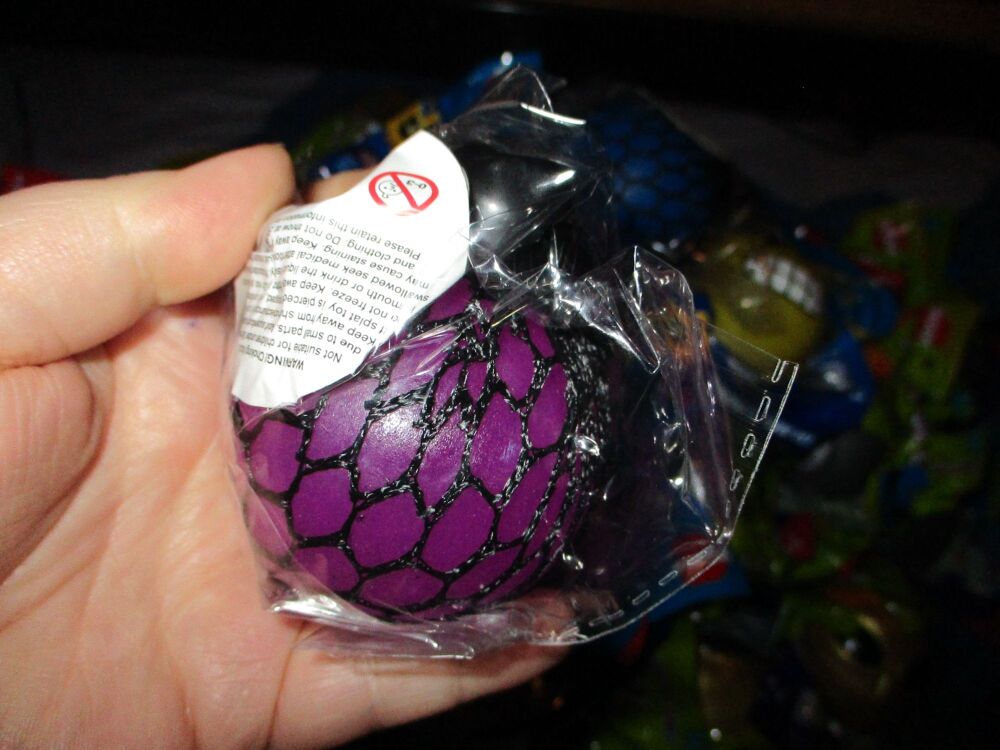 Purple Squishy Mesh Ball Toy - Hoot