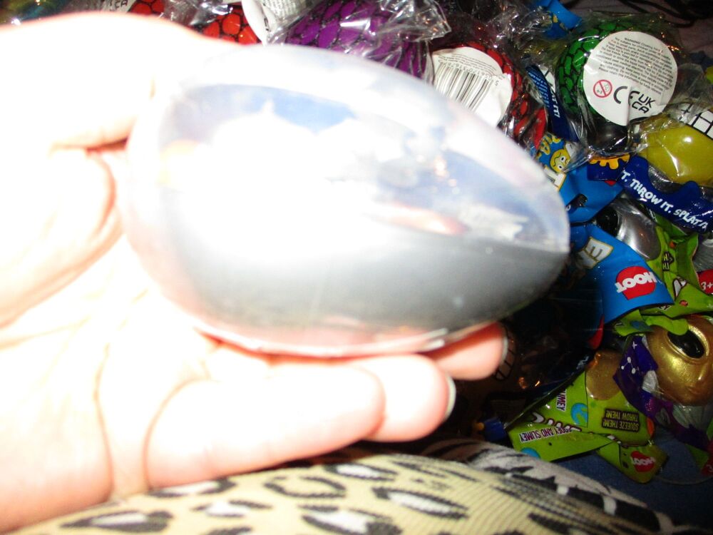 Clear Goo in Silver Shell - Twin Alien Egg Slime Toy - Hoot
