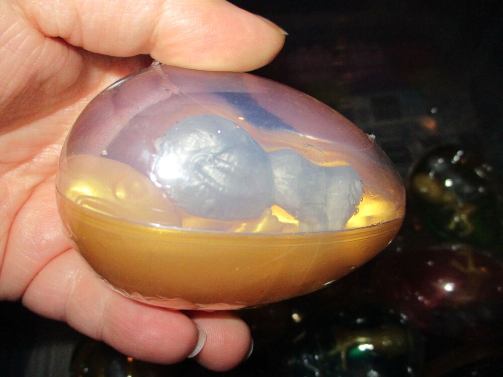 Clear Goo in Gold Shell - Twin Alien Egg Slime Toy - Hoot