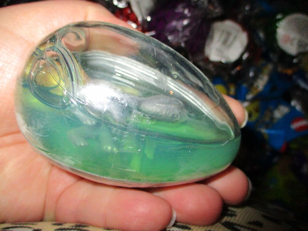 Green Goo in Silver Shell - Twin Alien Egg Slime Toy - Hoot