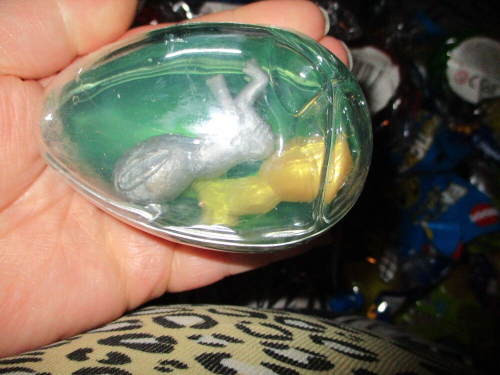 Green Goo in Silver Shell - Twin Alien Egg Slime Toy - Hoot