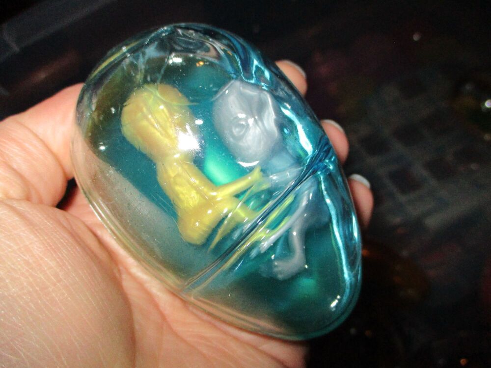 Blue Goo in Gold Shell - Twin Alien Egg Slime Toy - Hoot